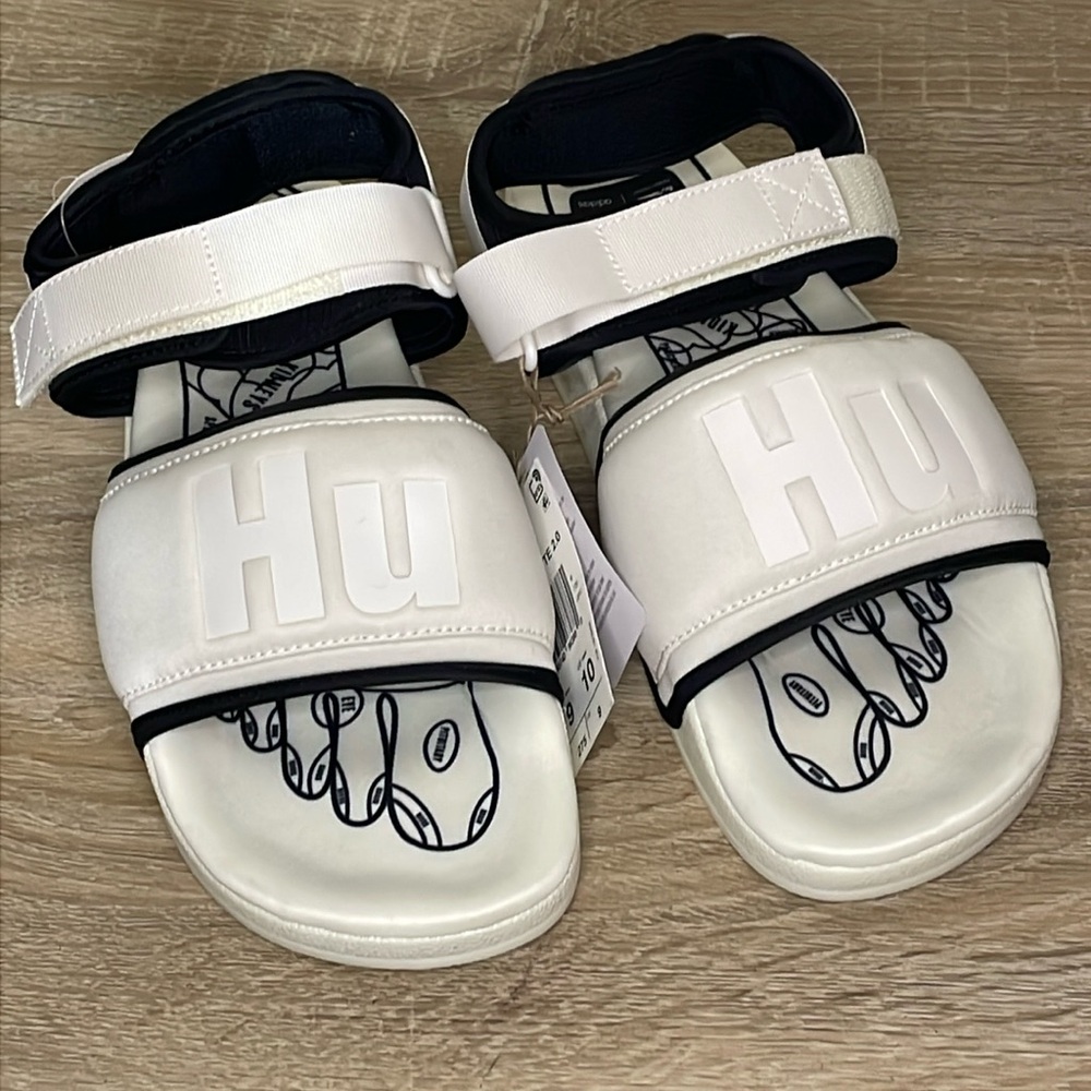 🔥 New Adidas Pharrell x Adilette 2.0 Human Made Slide White 9 men Sandals shoes